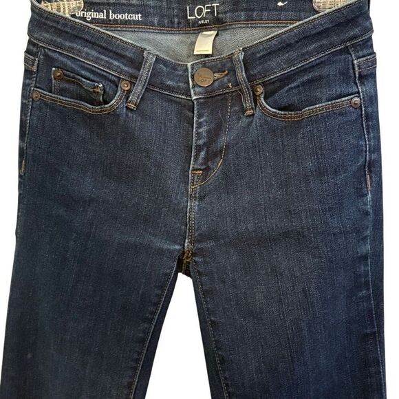 00 Petite LOFT Bootcut Dark Wash Jeans Casual Quality Fall Classic #Preppy - Picture 3 of 7